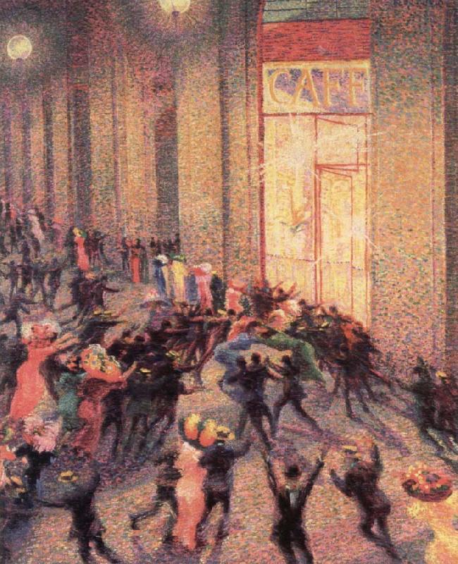 Umberto Boccioni a fight in the arcade